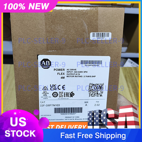New Sealed 22F-D8P7N103 PowerFlex 4M 3.7KW 5HP AC Drive Allen-Bradley
