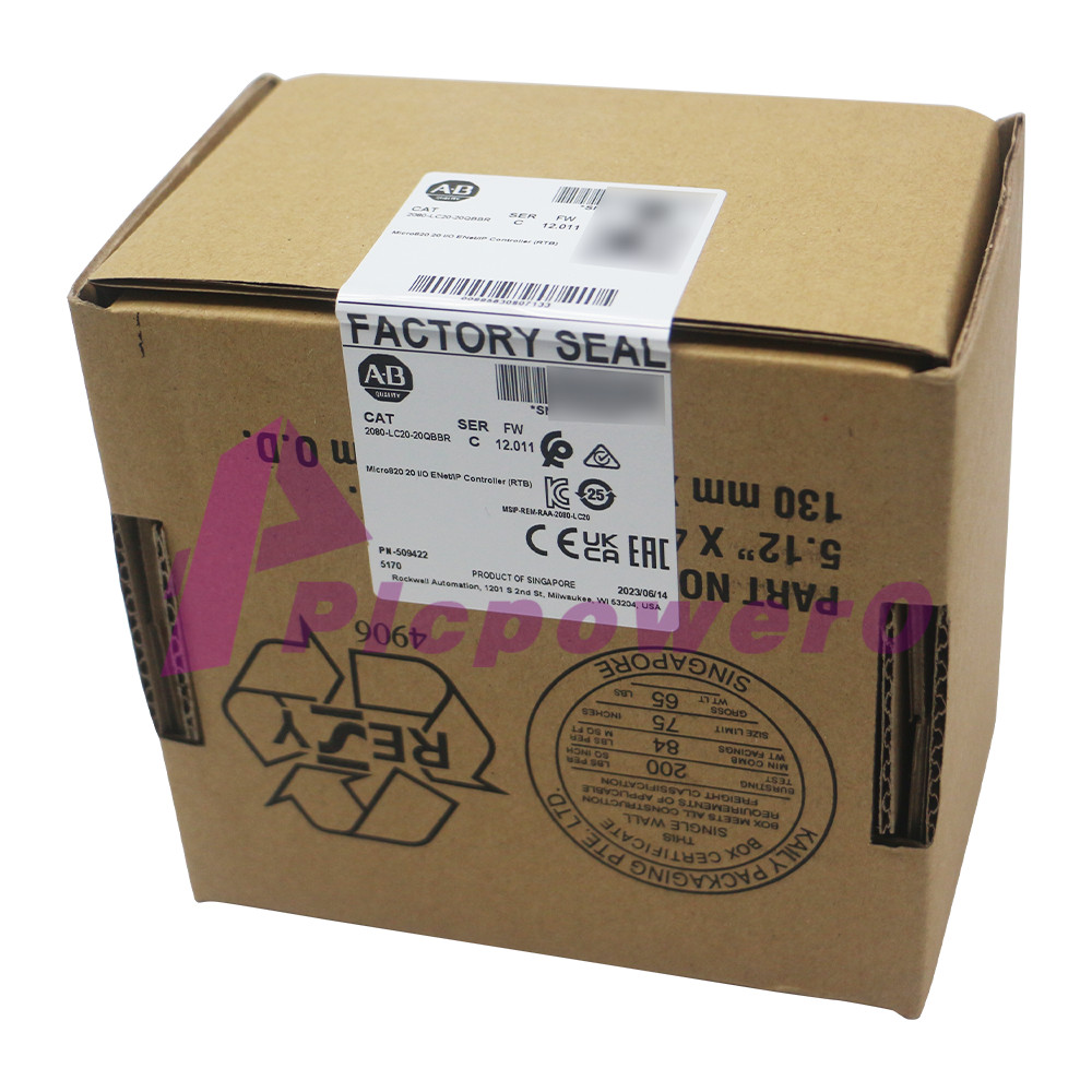 New Sealed 2080-LC20-20QBBR Micro820 20 I/O ENet/IP Controller Allen-Bradley