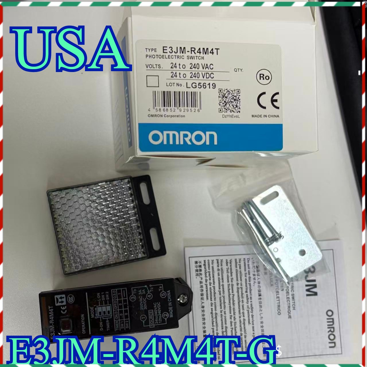 E3JM-R4M4T Omron New Photoelectric Sensor E3JMR4M4T US Stock Fast Ship