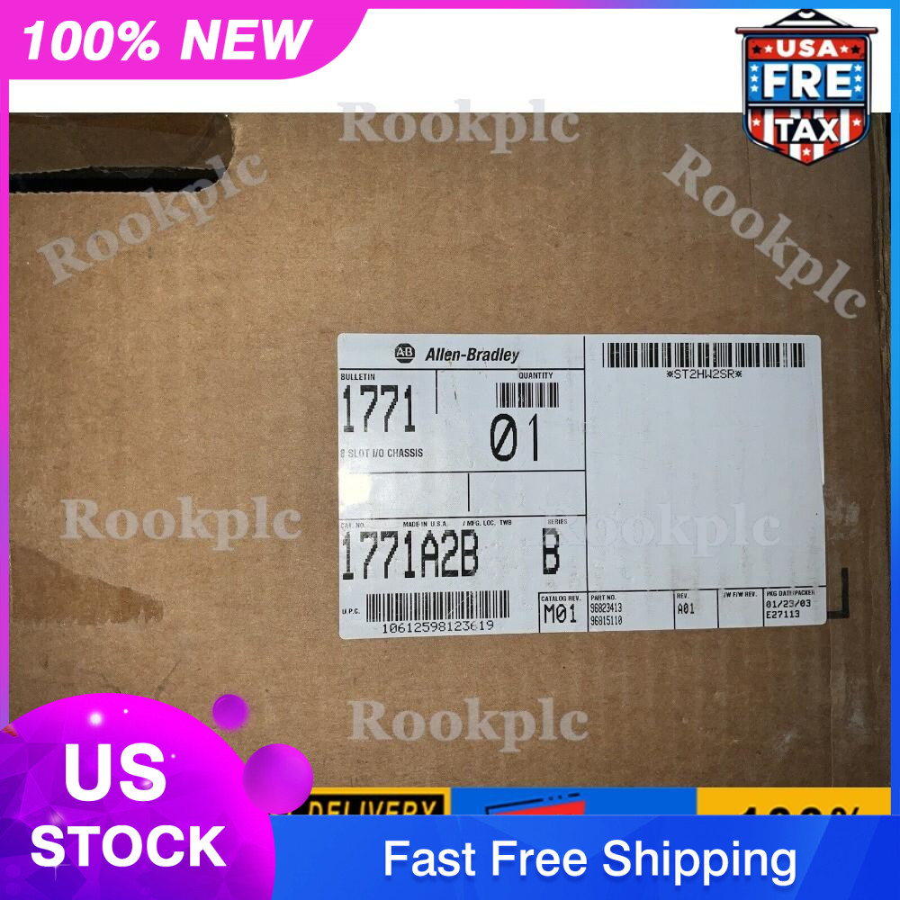 AB 1771-A2B 8-Slot Back Panel Mount Universal Input/Output Chassis US Free Tax