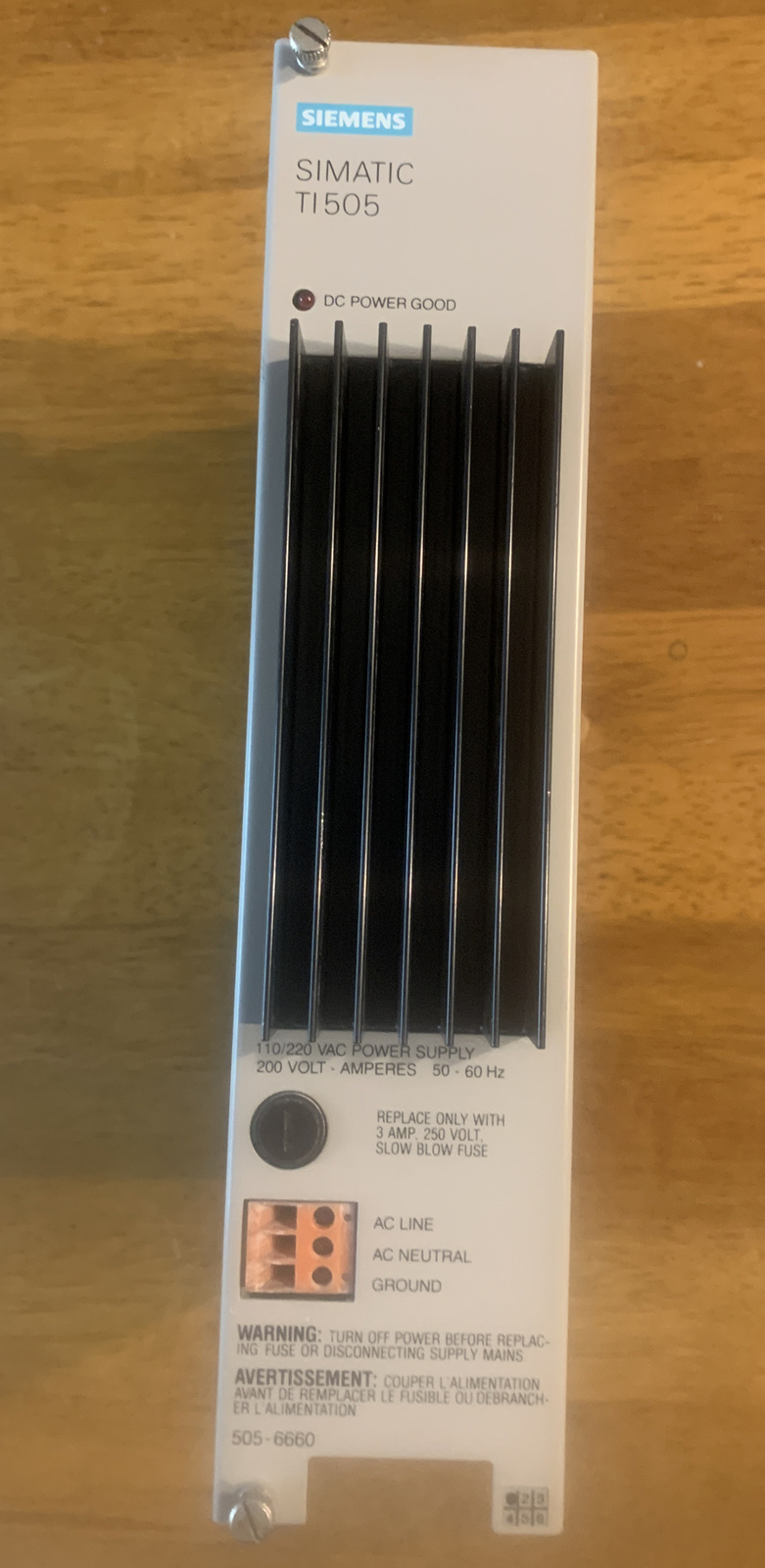 Siemens Simatic TI505 – 505-6660 Power Supply Module