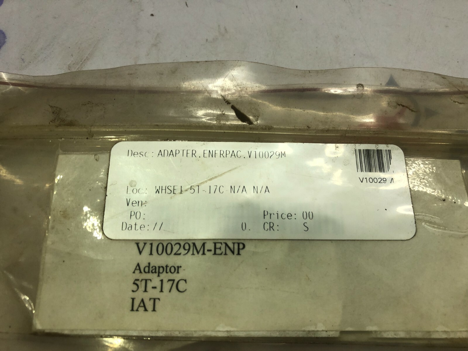 ENERPAC V10029M ADAPTER LOT OF 2 UNIT