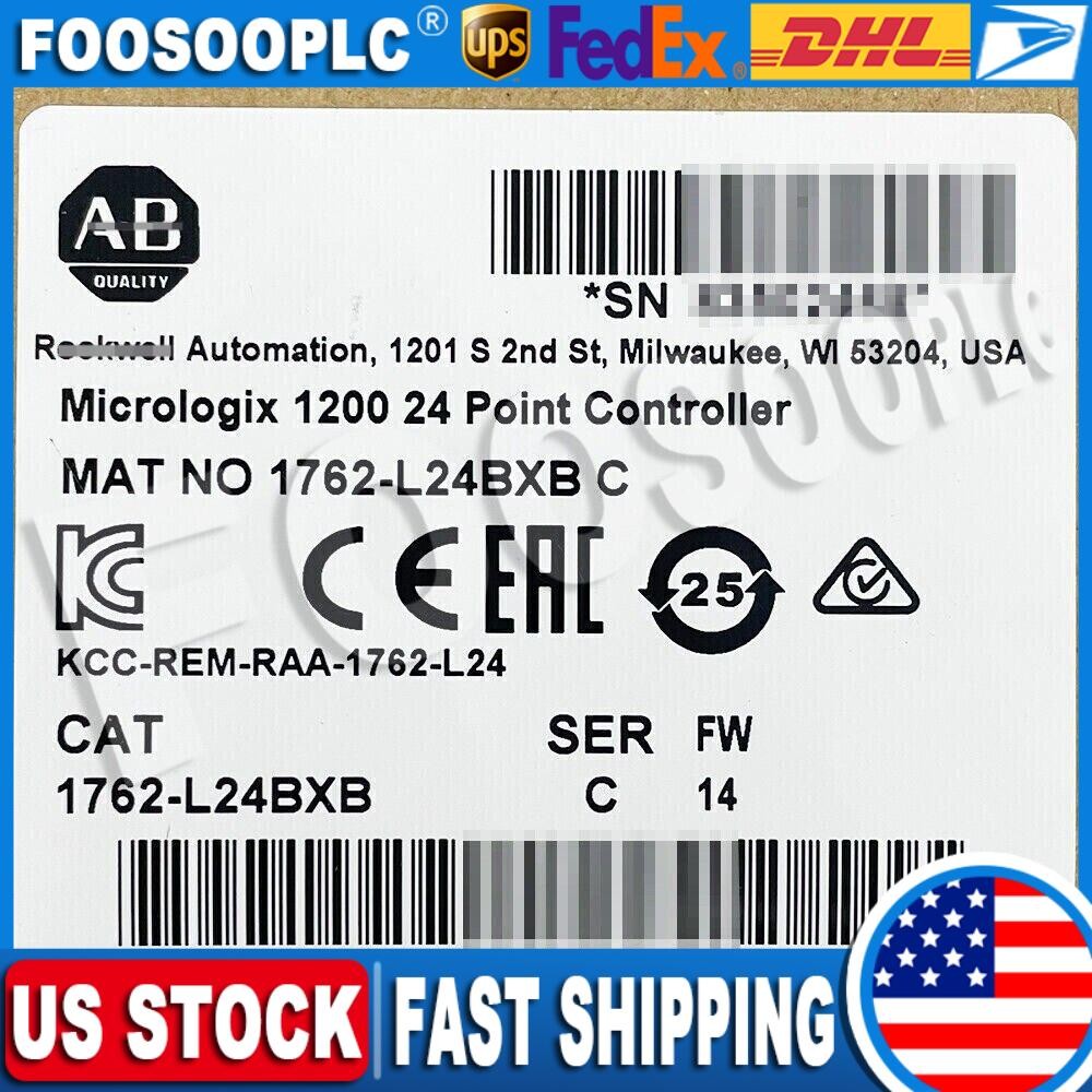 New AB 1762-L24BXB MicroLogix 1200 24 Point Controller 1762L24BXB US Free Tax