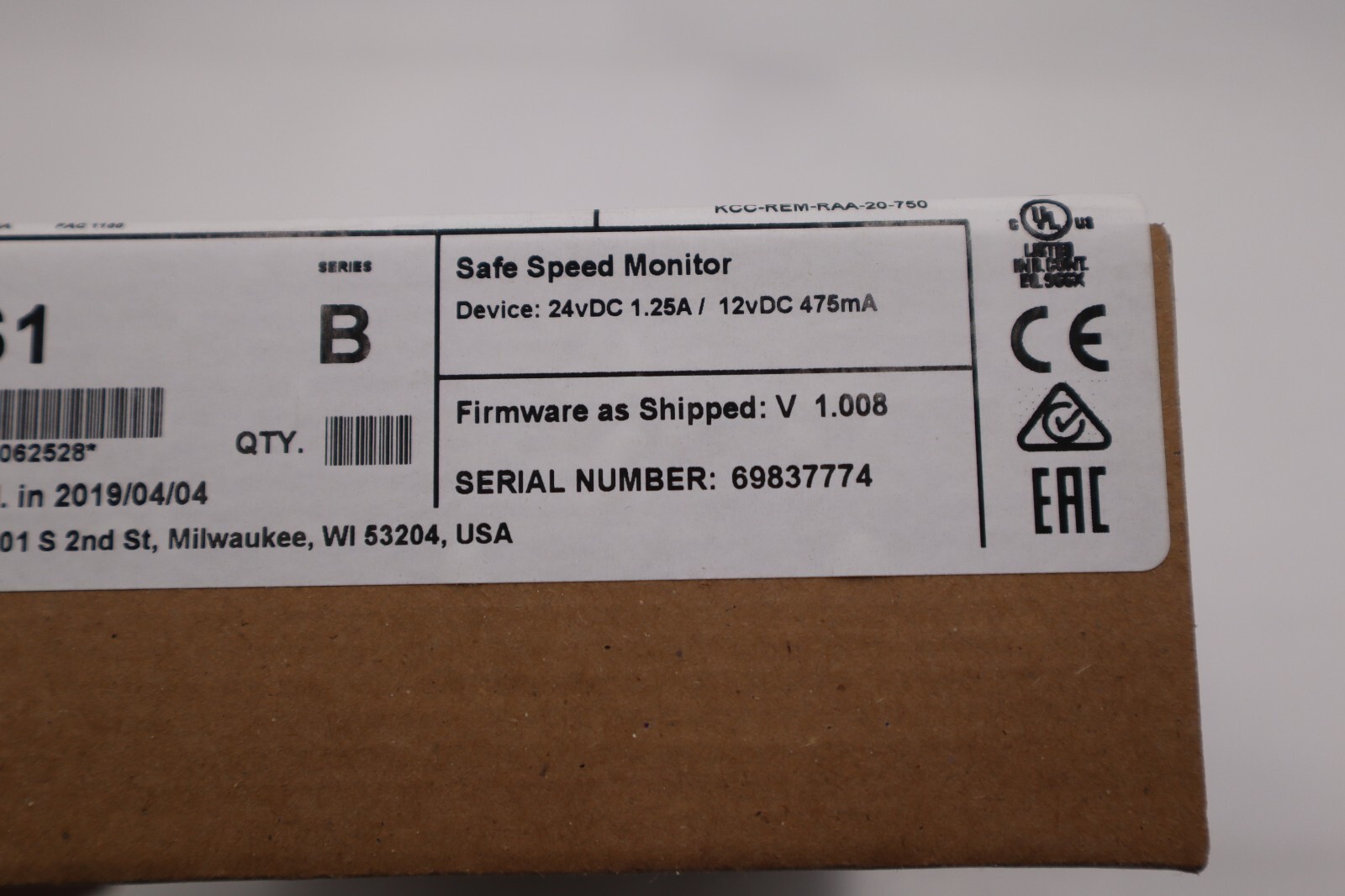FACTORY SEALED Allen Bradley 20-750-S1 Safe Speed Monitor L-233-C US Free Tax