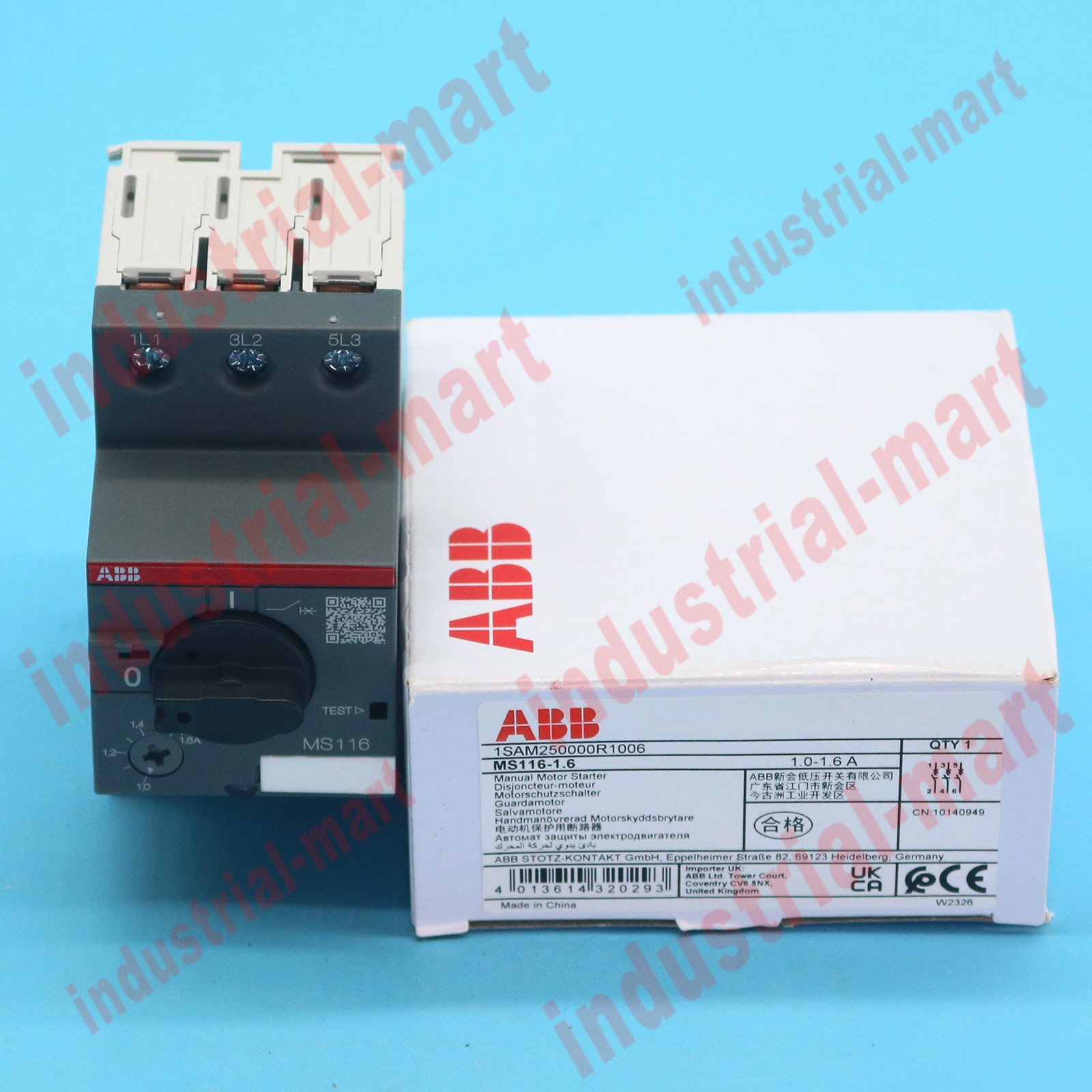 New Abb MS116-1.6 1.0-1.6A Circuit Breaker Manual In Box FAST SHIP