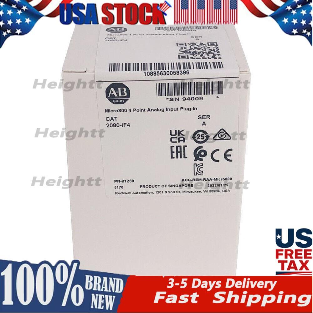 New Sealed AB 2080-IF4 Micro800 4 Point Analog Input Plug-in Module US Free Tax