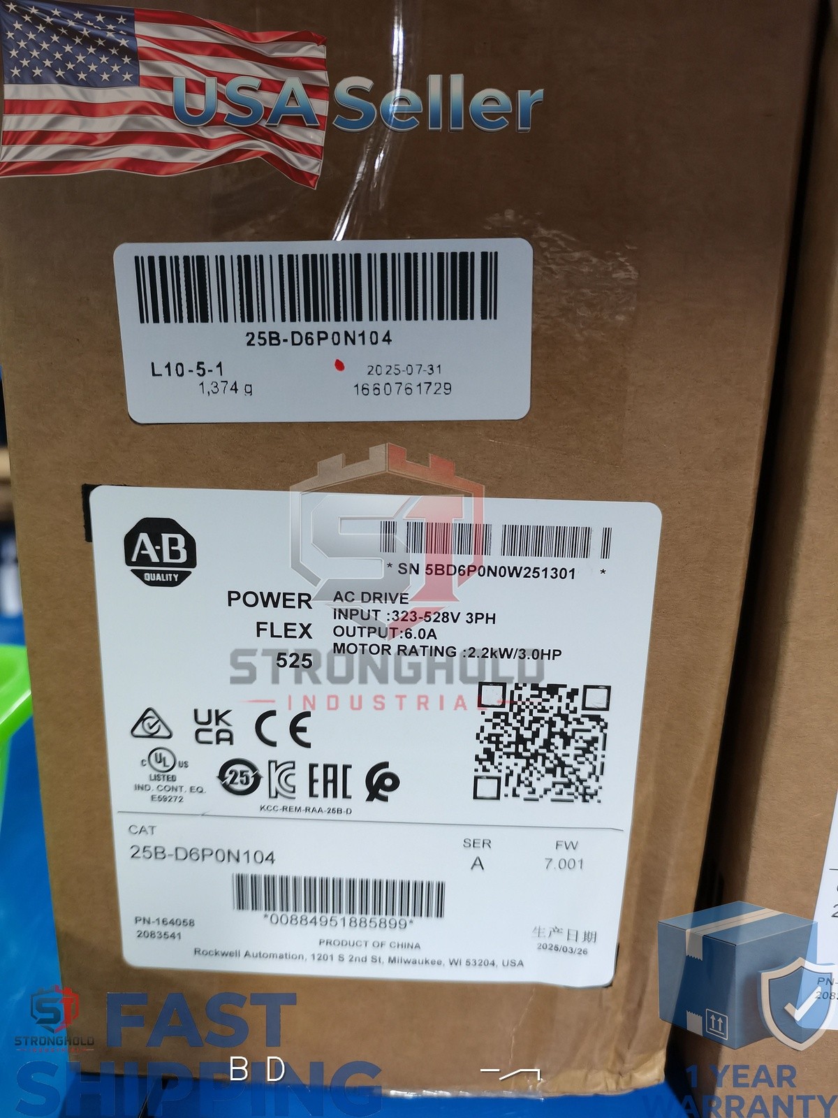 1PC New in box 25B-D6P0N104 Allen-Bradley USA STOCK