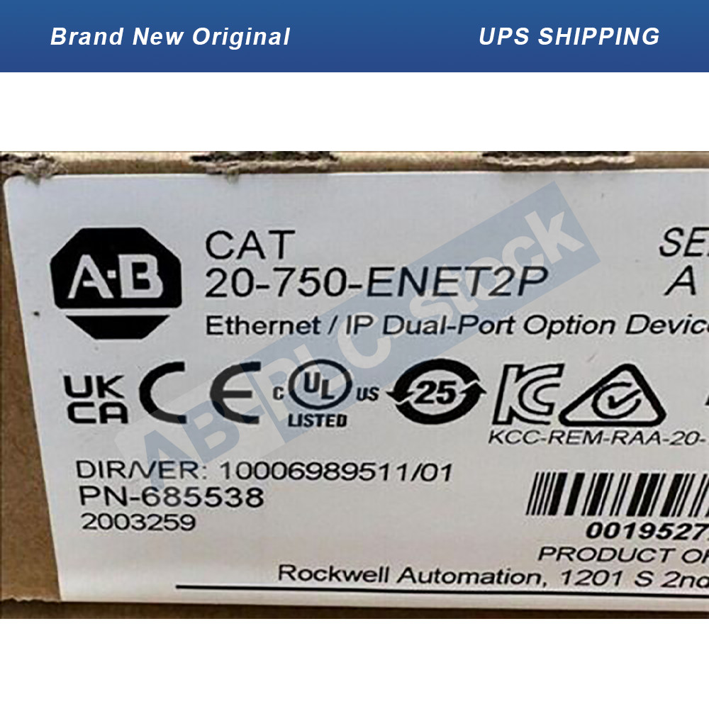 New Allen-Bradley 20-750-ENET2P PowerFlex 750 EtherNet-IP Adapter