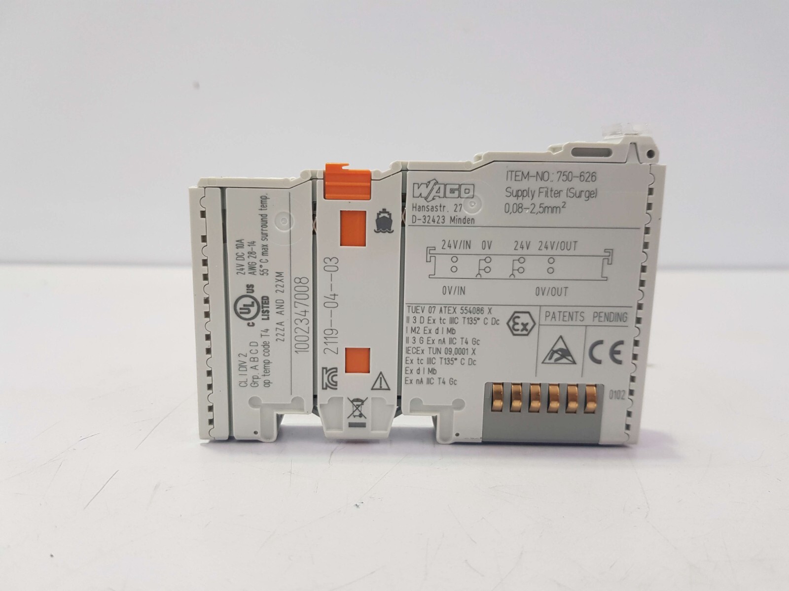 WAGO 750-626 SUPPLY FILTER MODULE