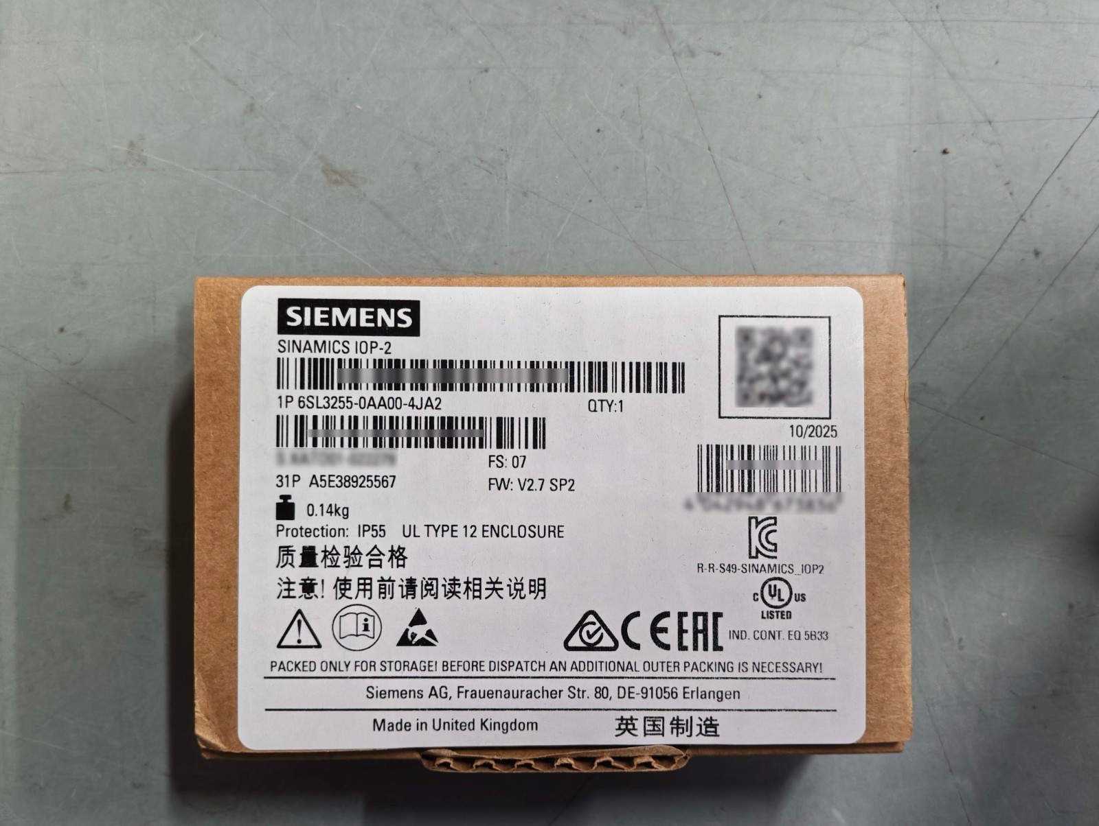 NEW Siemens 6SL3255-0AA00-4JA2 IOP-2 Intelligent Operator Panel 6SL32550AA004JA2