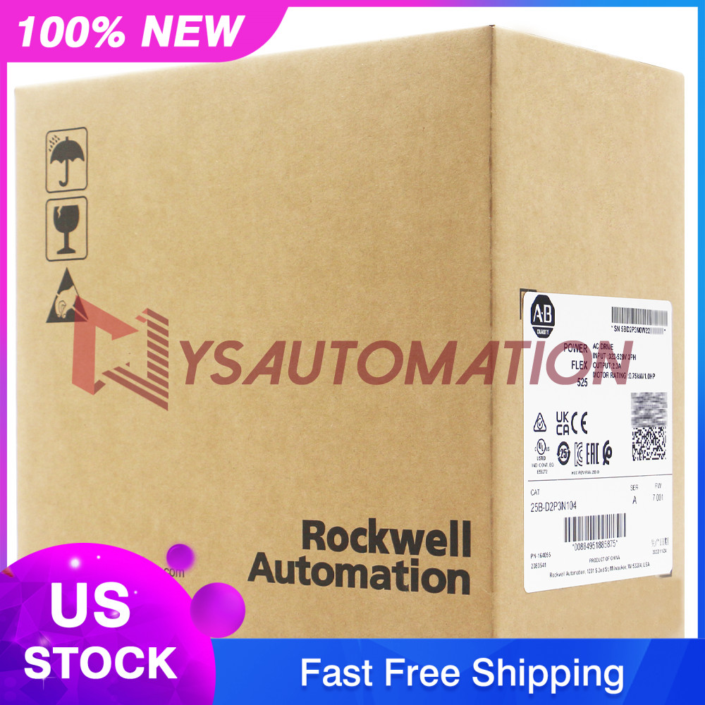 Sealed New Allen Bradley 25B-D2P3N104 PowerFlex 525 0.75kW (1Hp) AC Drive