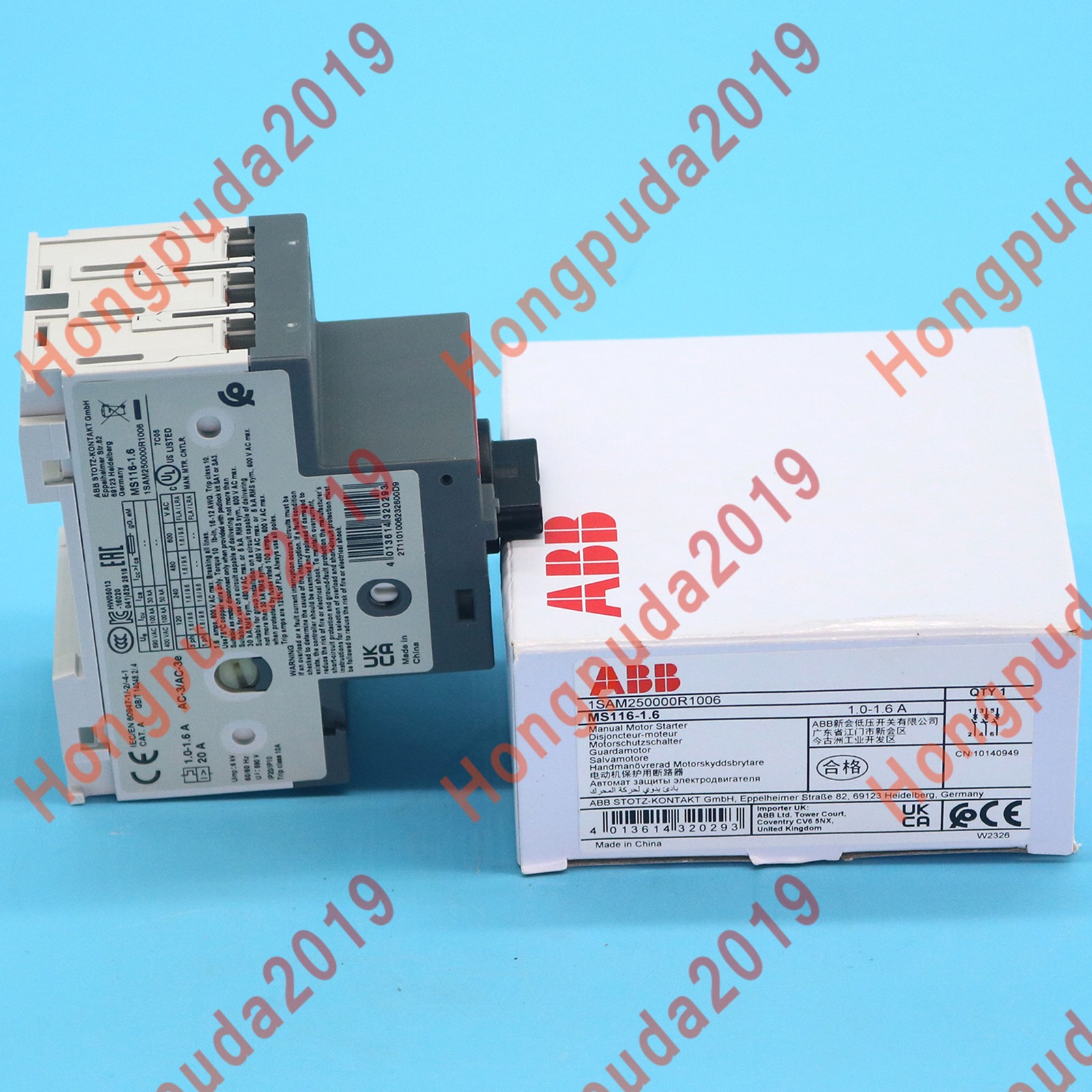 1piece New Abb MS116-1.6 1.0-1.6A Circuit Breaker Manual