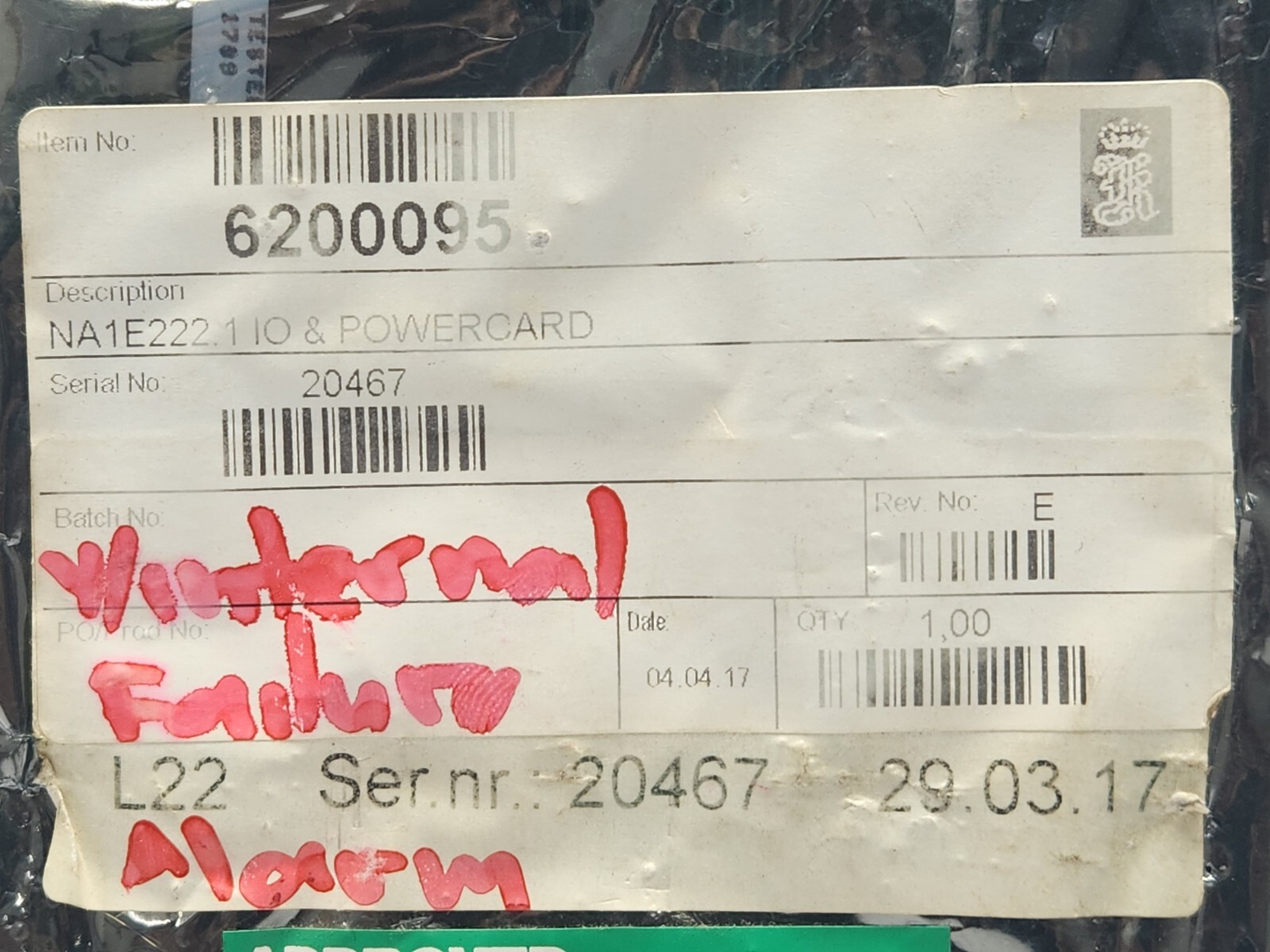 NORCONTROL KONGSBERG NA-1E222.1 EMT I/O & POWER CARD HA332402A/A/A 6200095 REV E