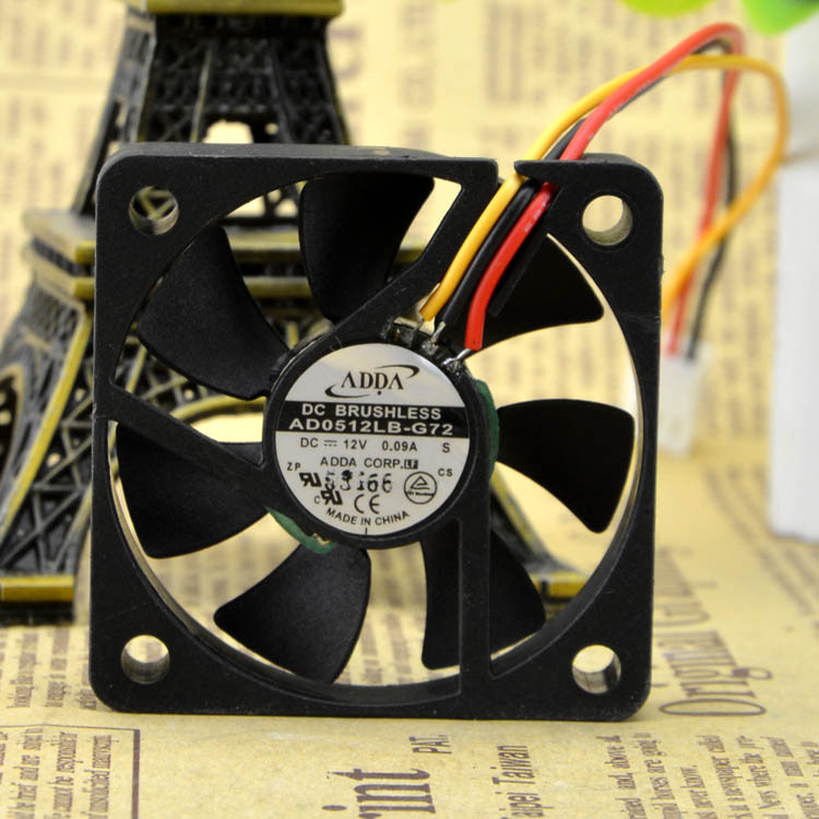 1PC ADDA AD0512LB-G72 5010 5CM 12V 0.09A three wire speed cooling fan #