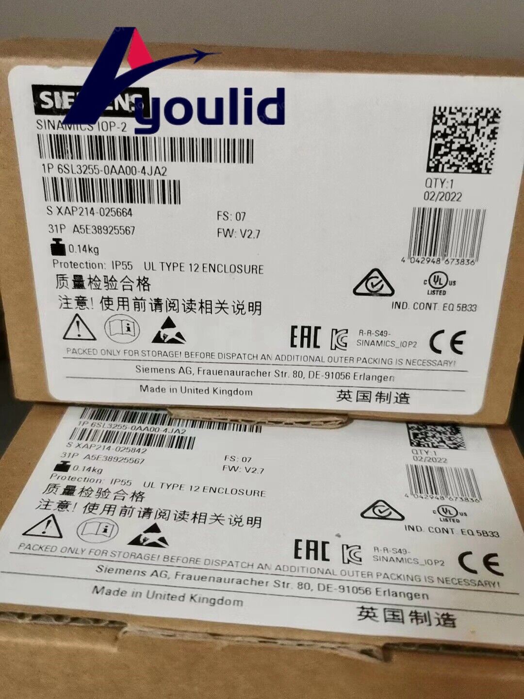 1PCS Brand New Siemens 6SL3255-0AA00-4JA2 6SL3255-0AA00-4JA2 US Free tax