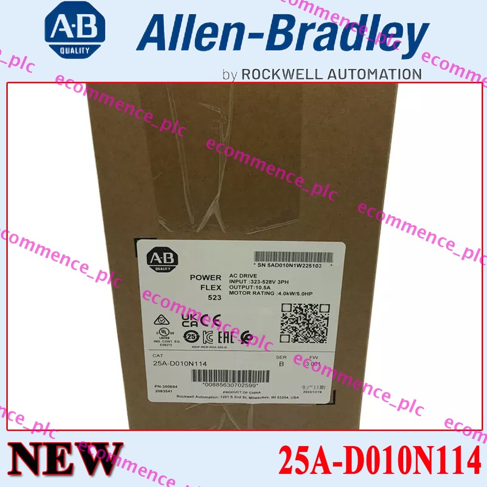 NEW PLC 25A-D010N114 New AB PowerFlex 523 4kW (5Hp) AC Drive 25A D010N114