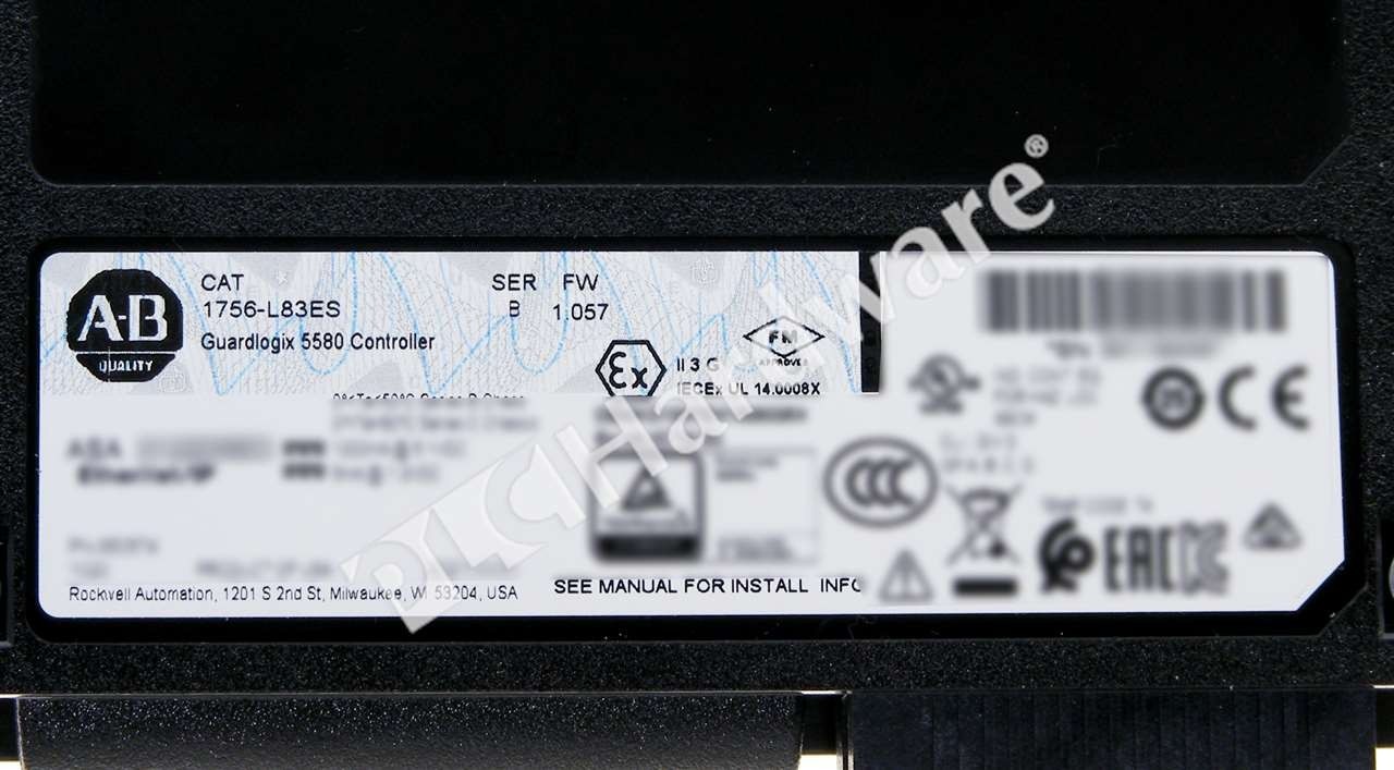 Open Pre-owned Allen Bradley 1756-L83ES /B GuardLogix 5580 15MB Memory Processor