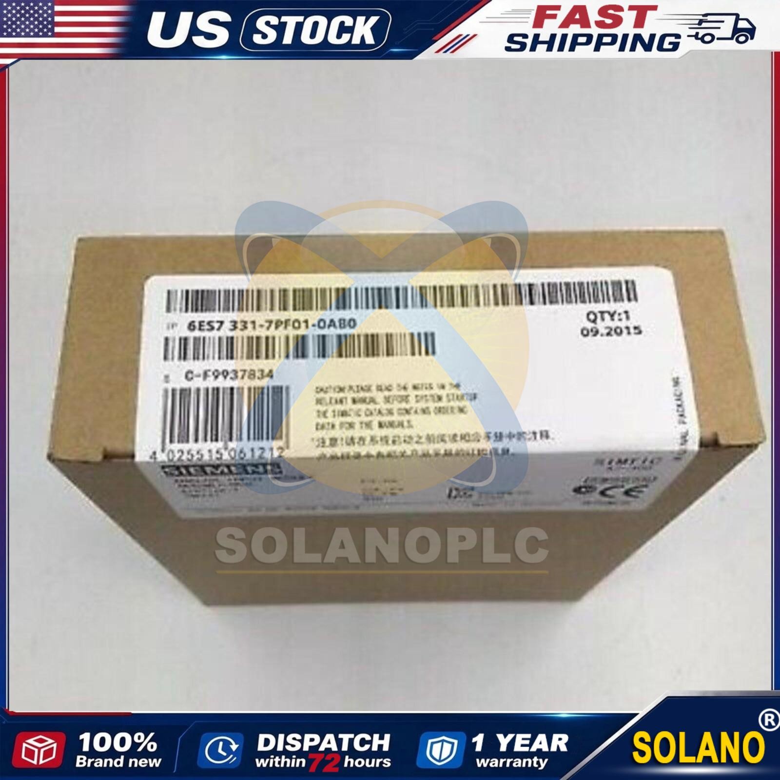 New Siemens 6ES7331-7PF01-0AB0 6ES7 331-7PF01-0AB0 SM 331 fast ship 1Y warranty