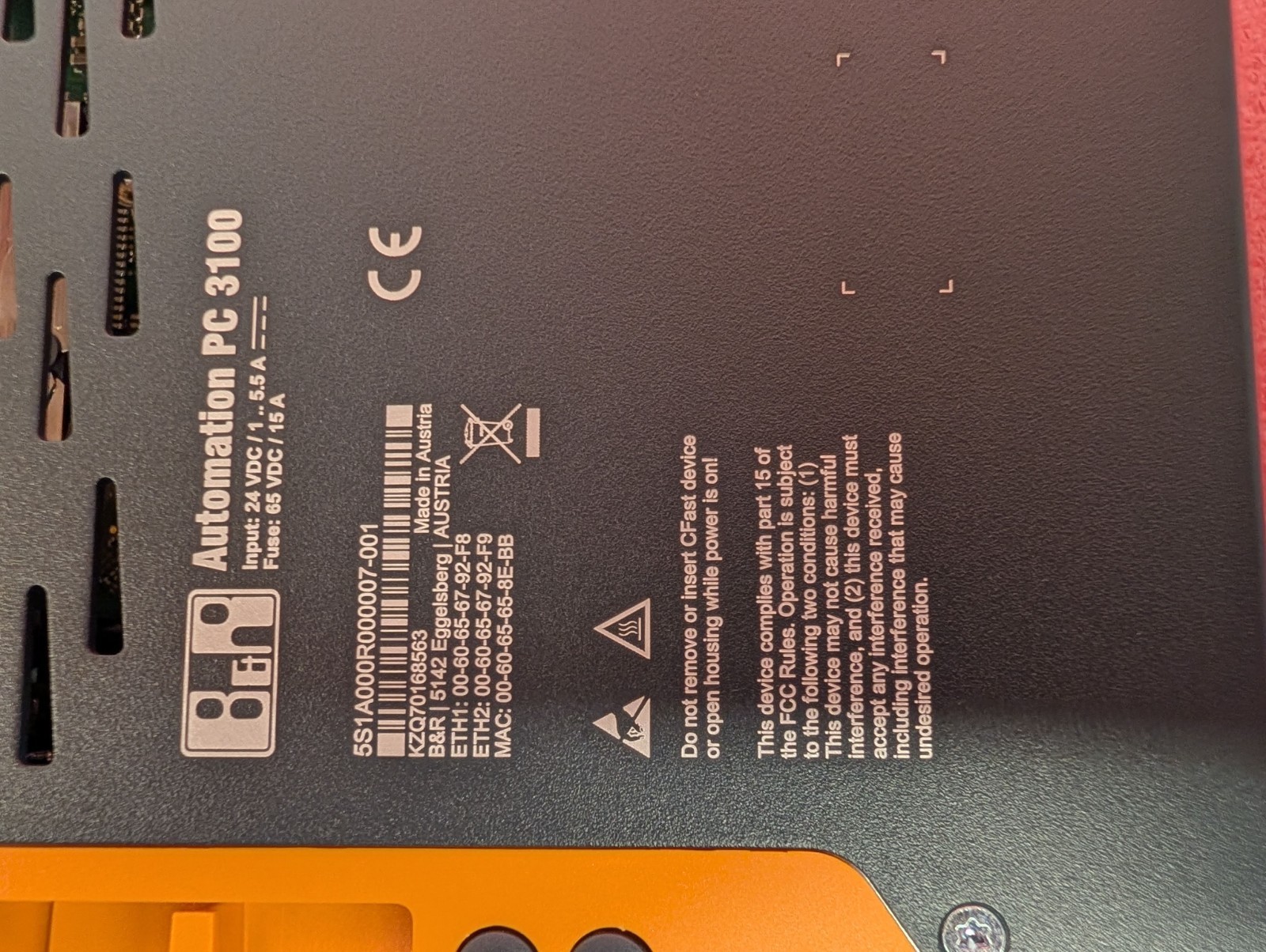 B&R Automation PC 3100 5S1A000R000007-001