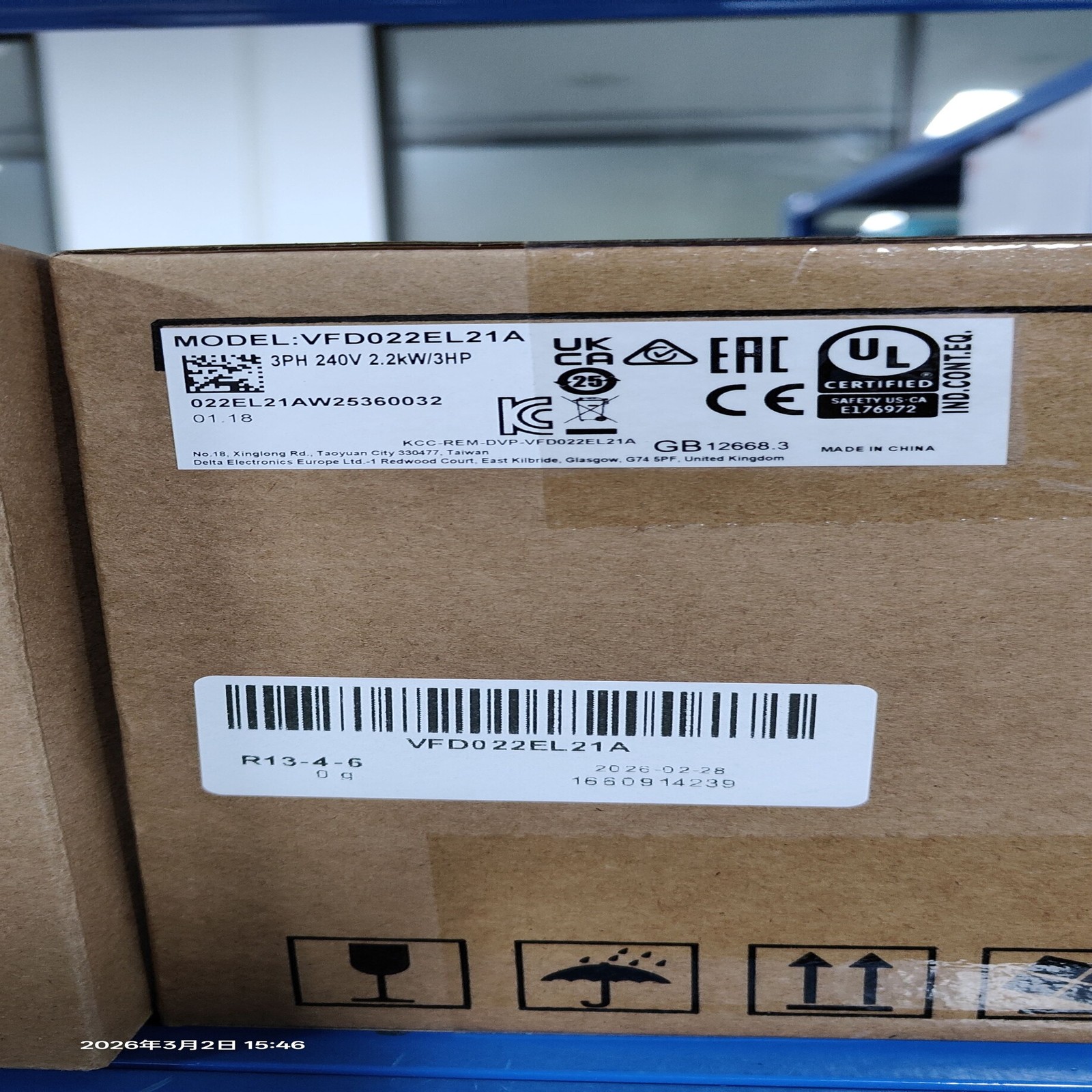 1PCS Brand New In Box Delta VFD022EL21A PLC VFD022EL21A