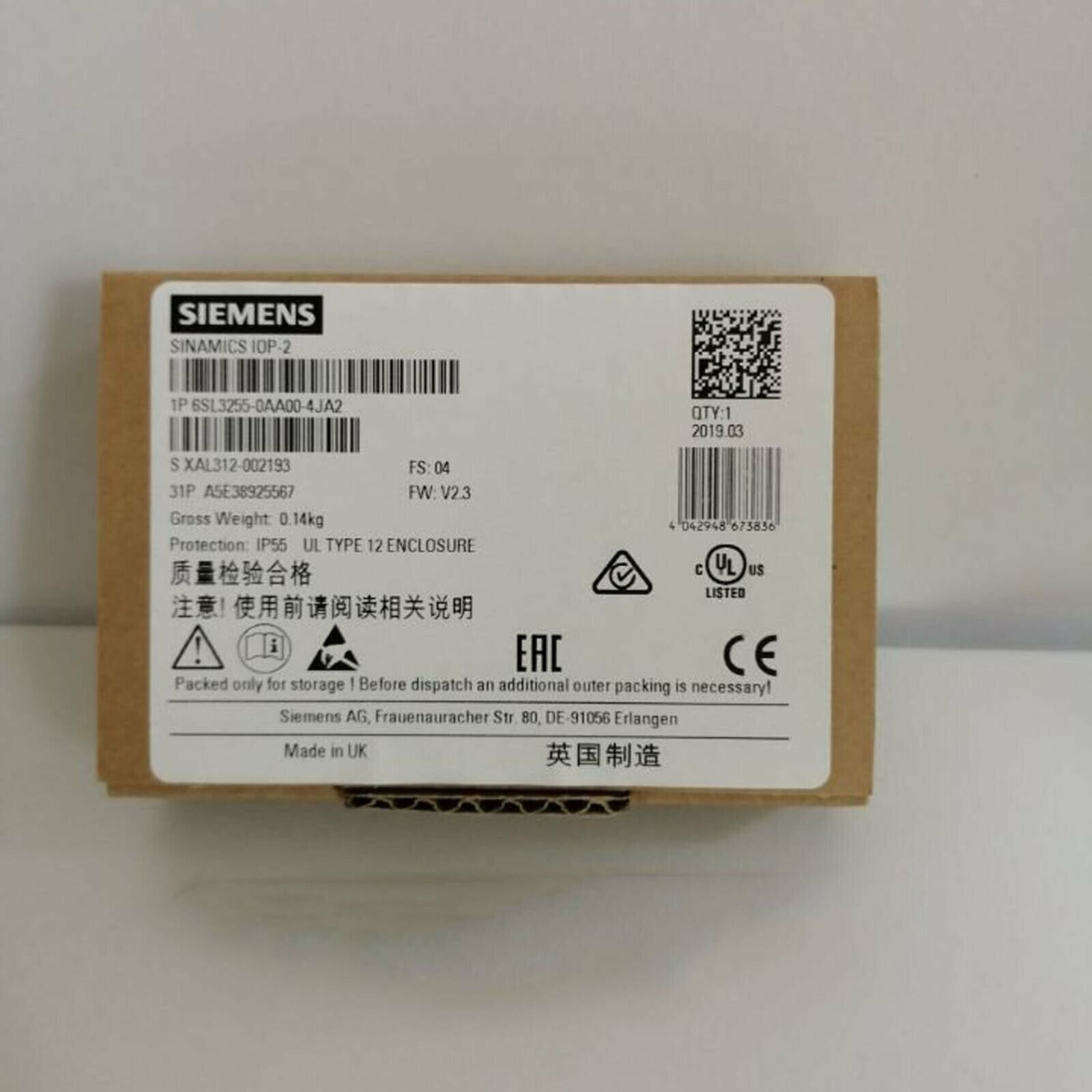 New Siemens 6SL3 255-0AA00-4JA2 6SL3255-0AA00-4JA2 G Intelligent Operator Panel