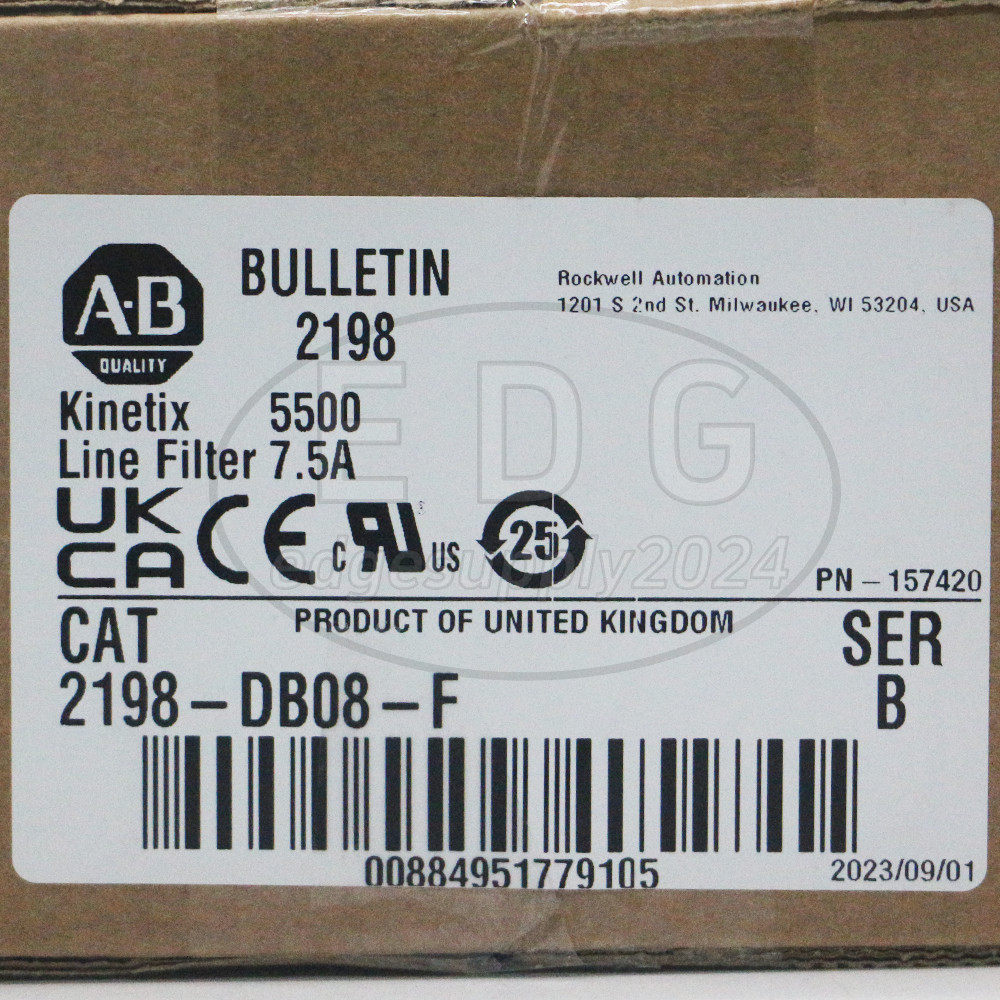 New AB 2198-DB08-F Kinetix 5500 8 Amp single and three phase EMC line filter