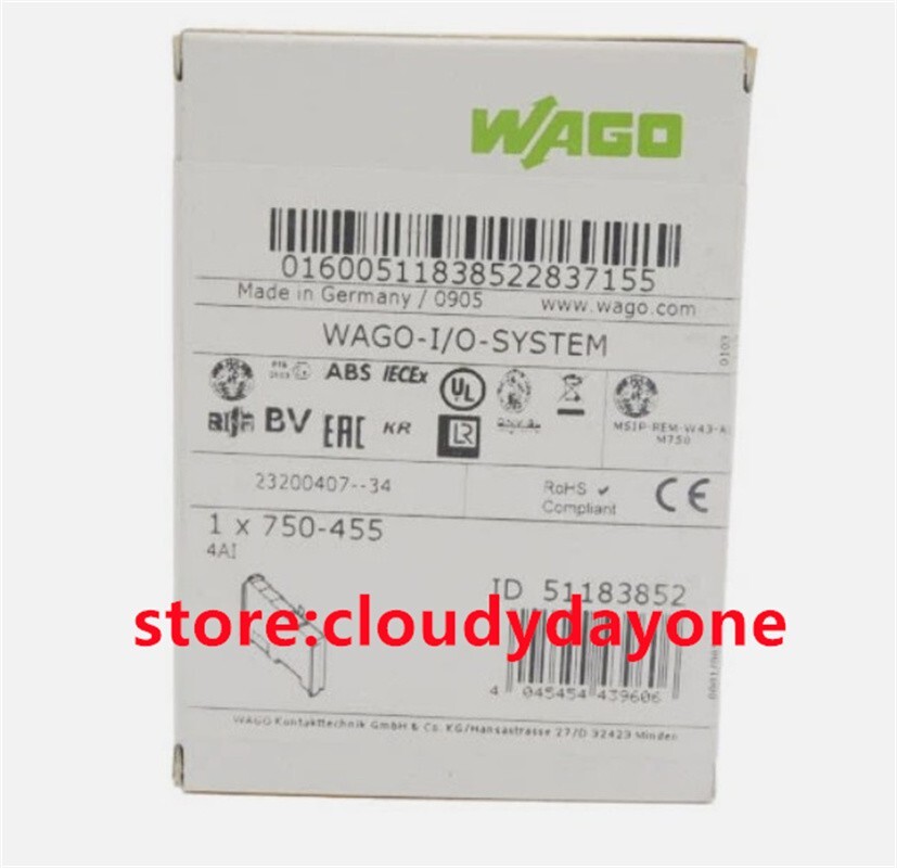 750-455 New WAGO 750-455 4-Channel Analog Input PLC Module 750-455
