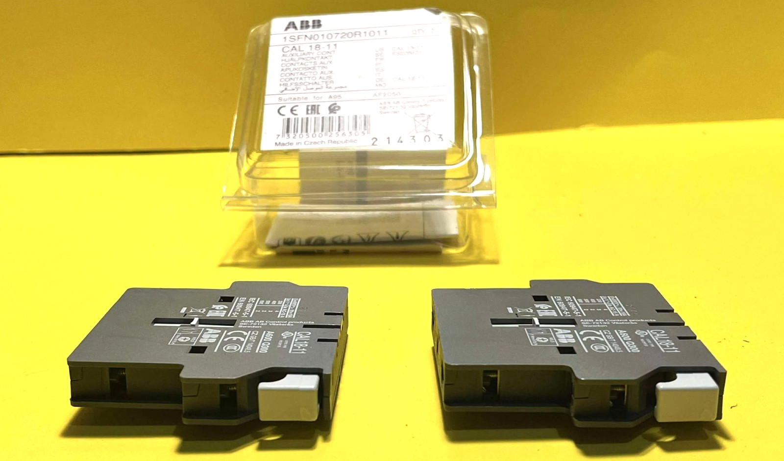 ⚡BRAND NEW⚡LOT 2x ABB 1SFN010720R1011 CAL 18-11 2-POLE AUXILIARY CONTACT BLOCK⚡