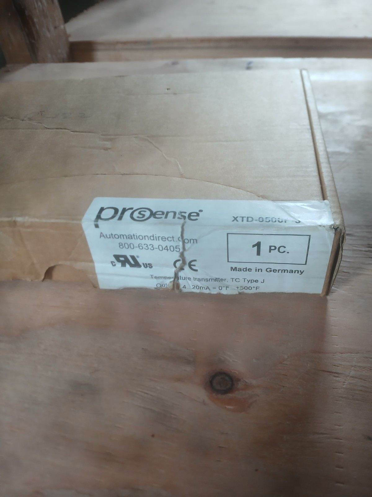 Automation Direct XTD-0500F-J Prosense Temperature Transmitter TC Type J 0-500°