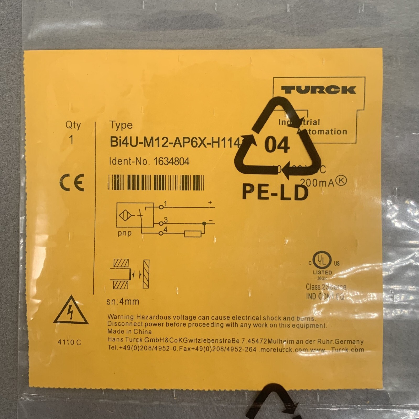 New Proximity Switch Sensor For Turck BI4U-M12-AP6X-H1141 1PCS