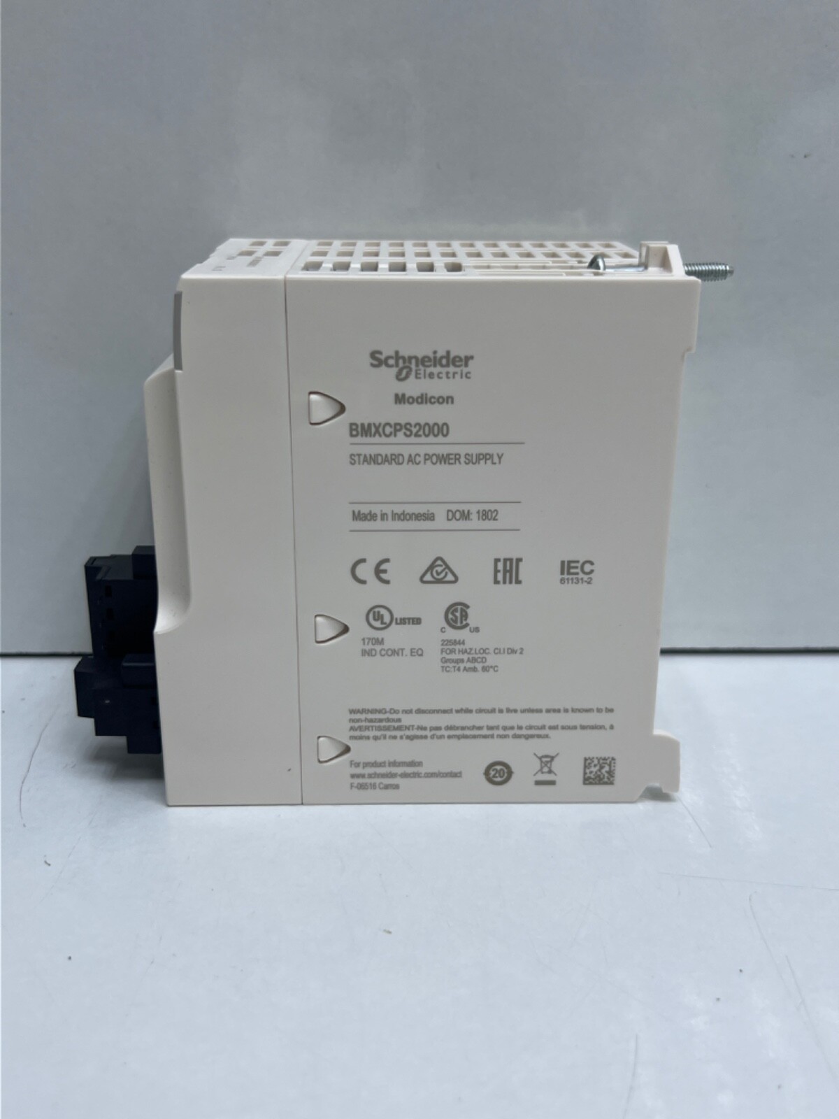 SCHNEIDER ELECTRIC BMXCPS2000 MODICON STANDARD AC POWER SUPPLY