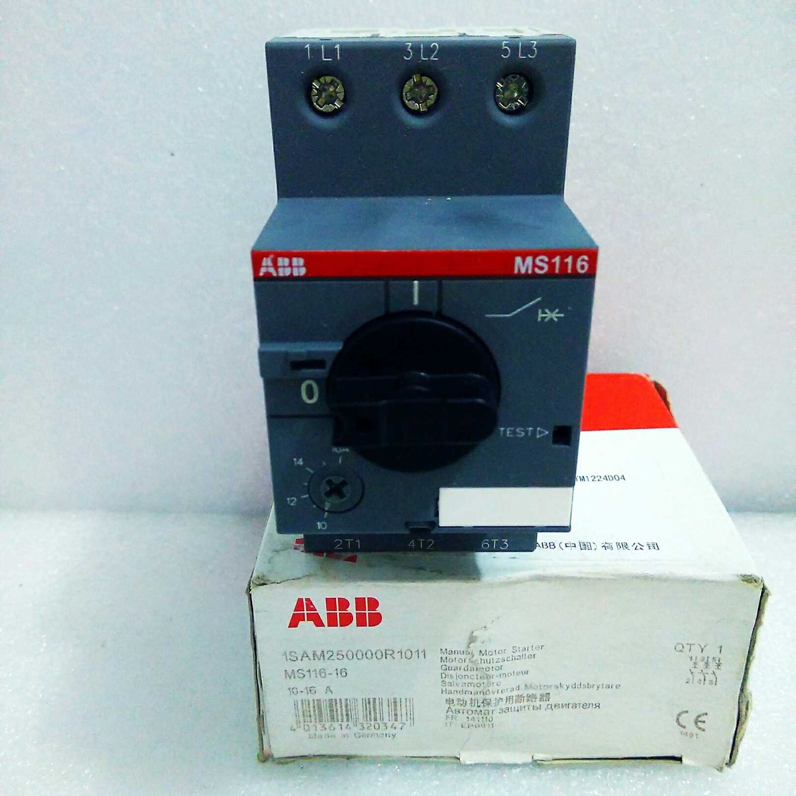 1pcs New ABB MS116-16 Manual Motor Starter 1SAM250000R1011 Fast Ship