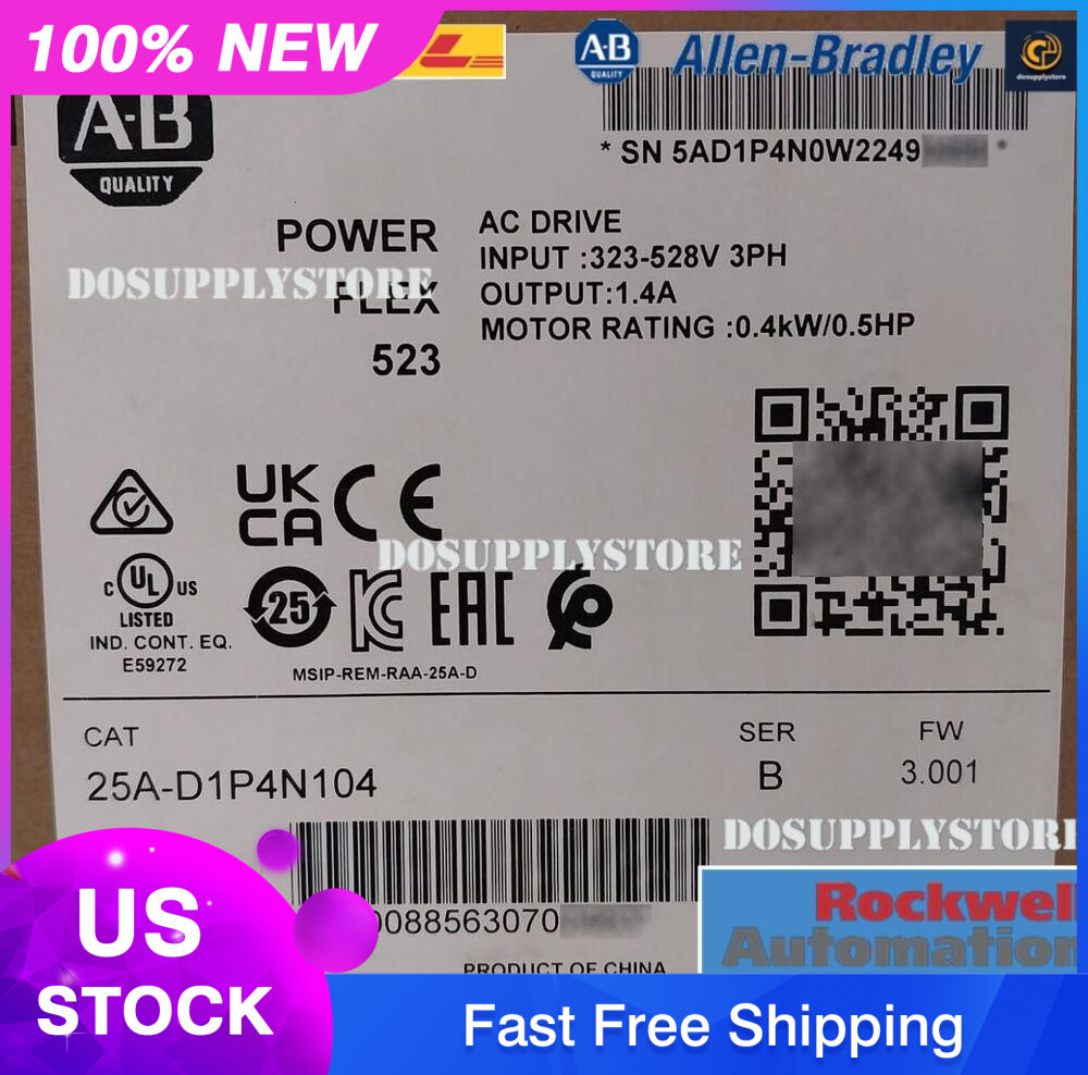 AB 25A-D1P4N104 Ser B PowerFlex 523 AC Drive 0.4kW 0.5HP Sealed Pack