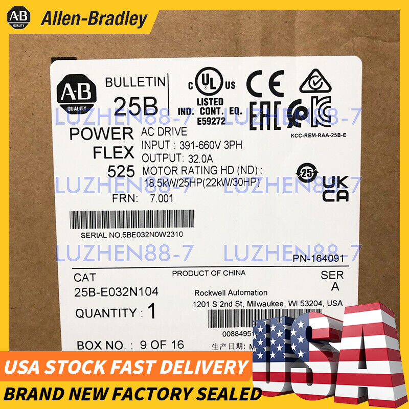 Allen-Bradley New Factory Sealed 25B-E032N104 SER A Powerflex 525 Fast Shipping