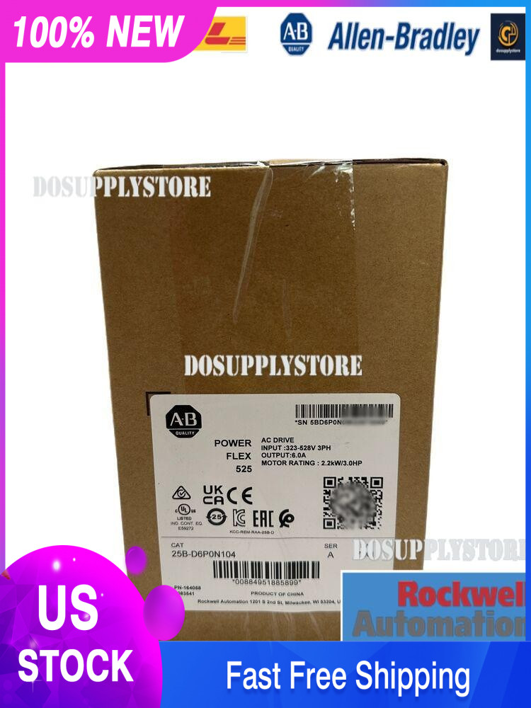 NEW Factory Sealed AB 25B-D6P0N104 Allen-Bradley PowerFlex 525 AC Drive 2022 US