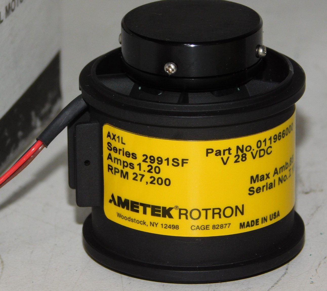 New Ametek Rotron 011966000 Aximax AX1L Series 2991SF Small Vaneaxial Fan USA