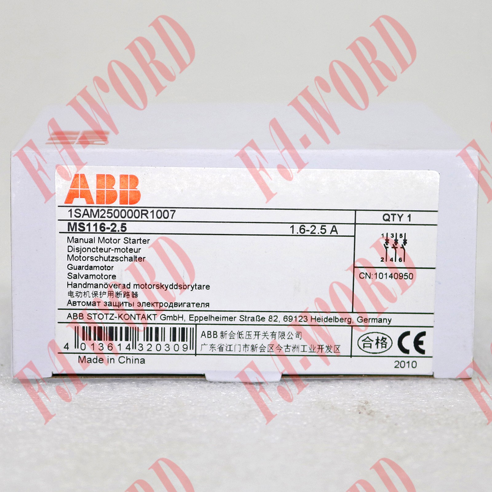 one new ABB MS116-2.5 1SAM250000R1007 1.6-2.5A Circuit Breaker Fast Shipping