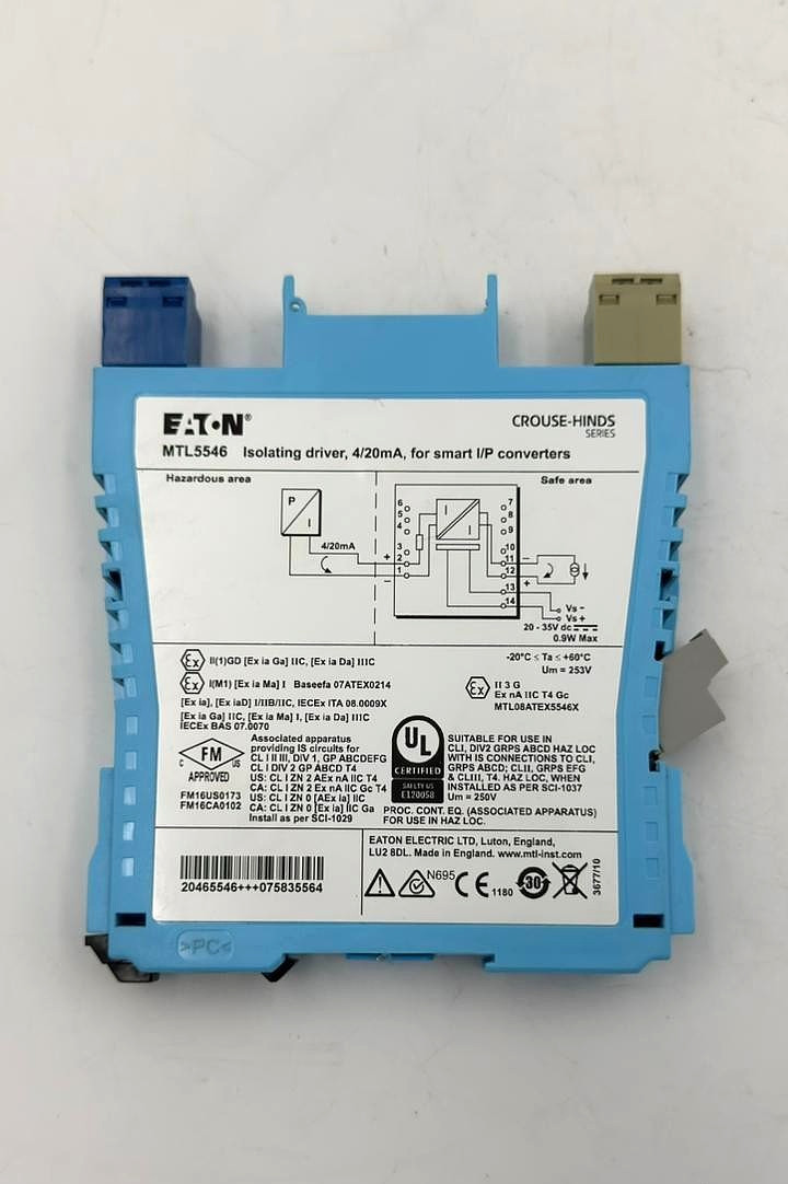 Eaton MTL5546 | Isolating Driver for Smart I/P Converters | 4–20mA Signal | UK