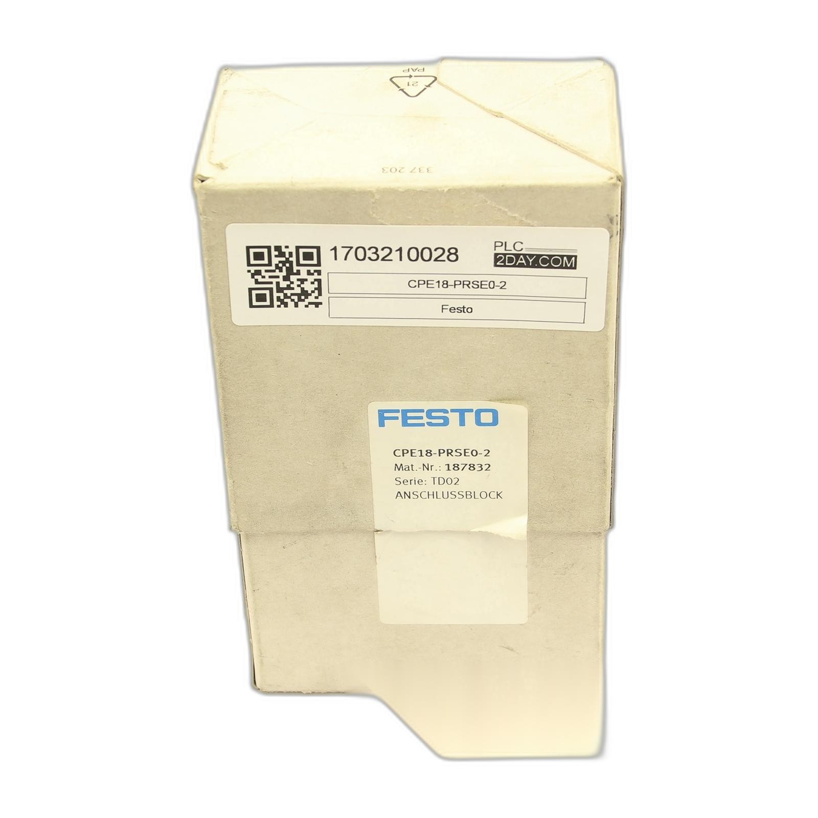 FESTO 187832 CPE18-PRSE0-2 Manifold Block New in stock at PLC2DAY