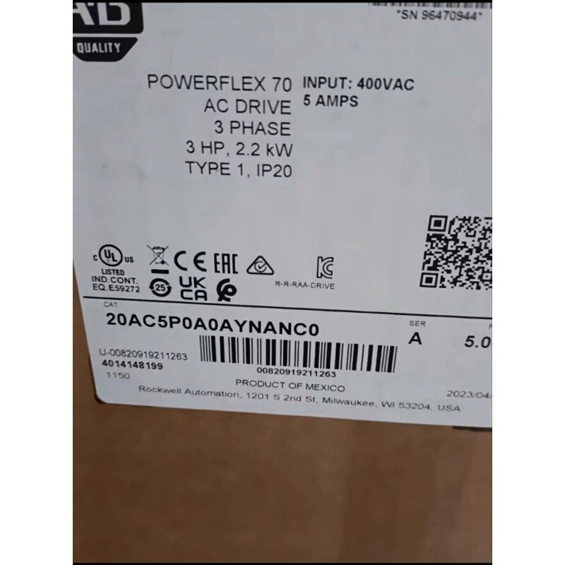 New Factory Sealed 20AC5P0A0AYNANC0 Allen Bradley