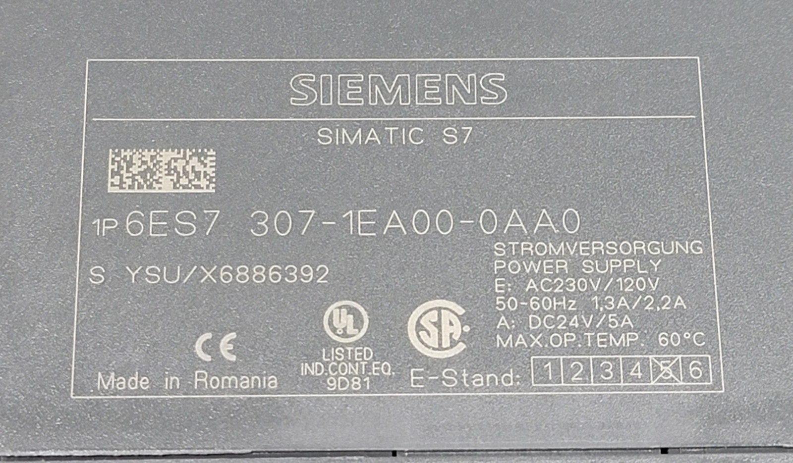 Siemens 6ES7315-2FH13-0AB0 Simatic S7-300 CPU Power Tested + Power Supply