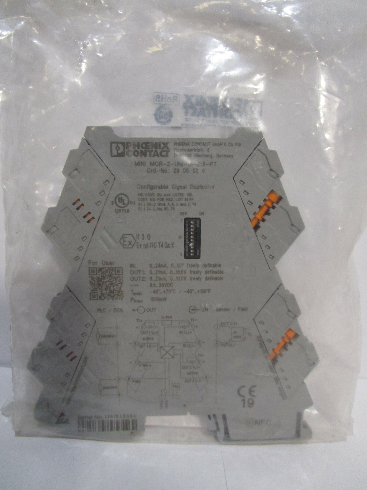 PHOENIX CONTACT MINI MCR-2-UNI-UI-2UI-PT / MINIMCR2UNIUI2UIPT