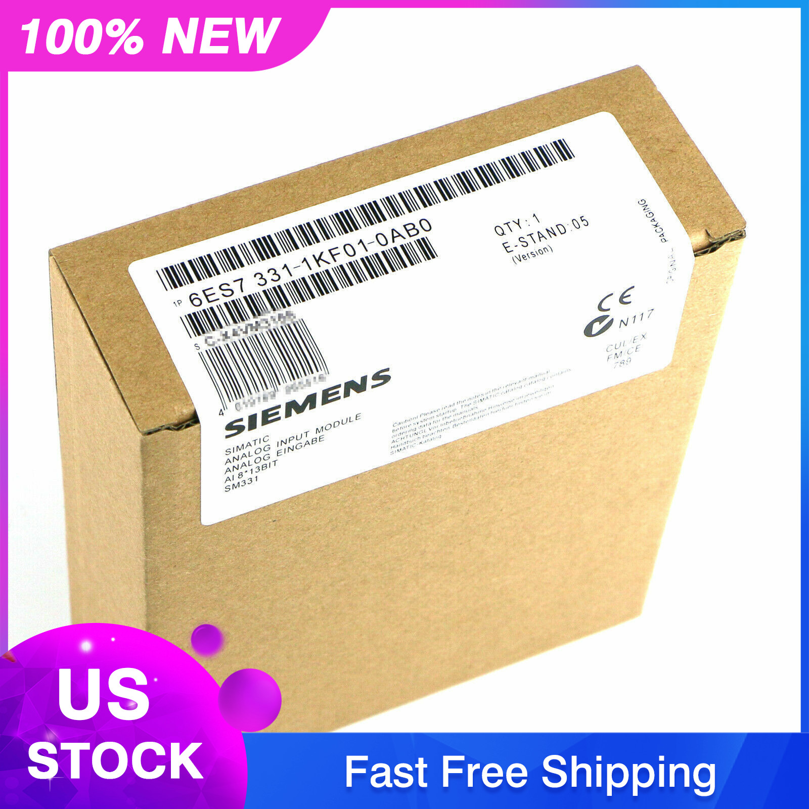 6ES7 331-1KF01-0AB0 NEW SIEMENS 6ES7331-1KF01-0AB0 S7-300 Analog Input Module