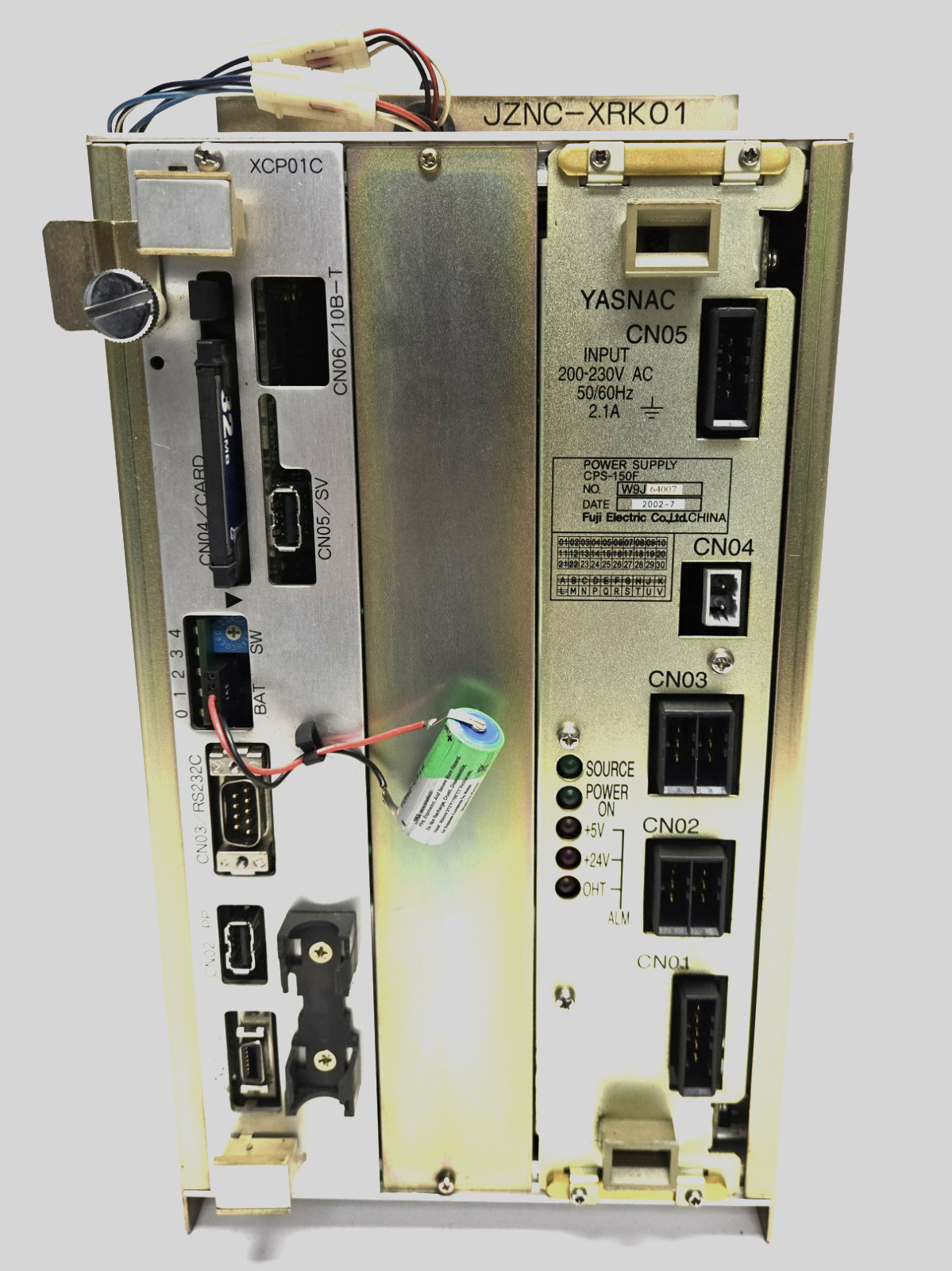 YASKAWA JZNC-XRK01D-1 ROBOT CONTROLLER. WITH YASNAC CN05 POWER SUPPLY.