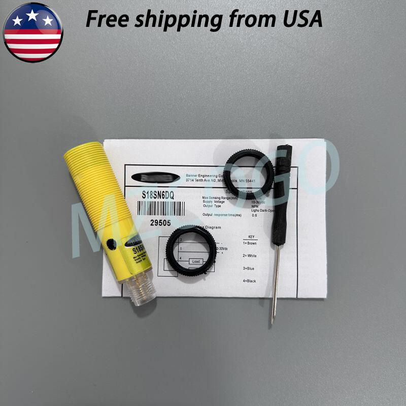 S18SN6DQ Photoelectric Switch Sensor 10-30VDC For Banner S18SN6DQ
