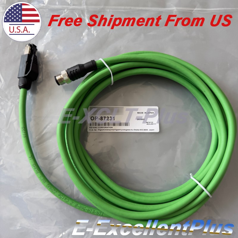 New For Keyence OP-87231 OP87231 Ethernet Communication Cordset Cable Line 5M US