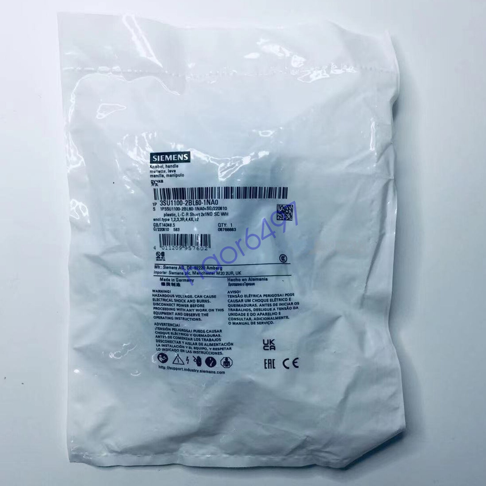 1PC NEW SIEMENS Selector Switch 3SU1100-2BL60-1NA0 FAST SHIP#XR