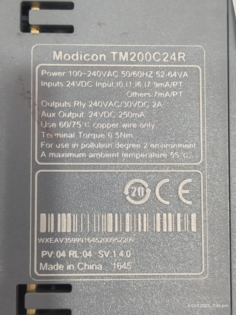 Schneider TM200C24R logic controller, Modicon New Open Box
