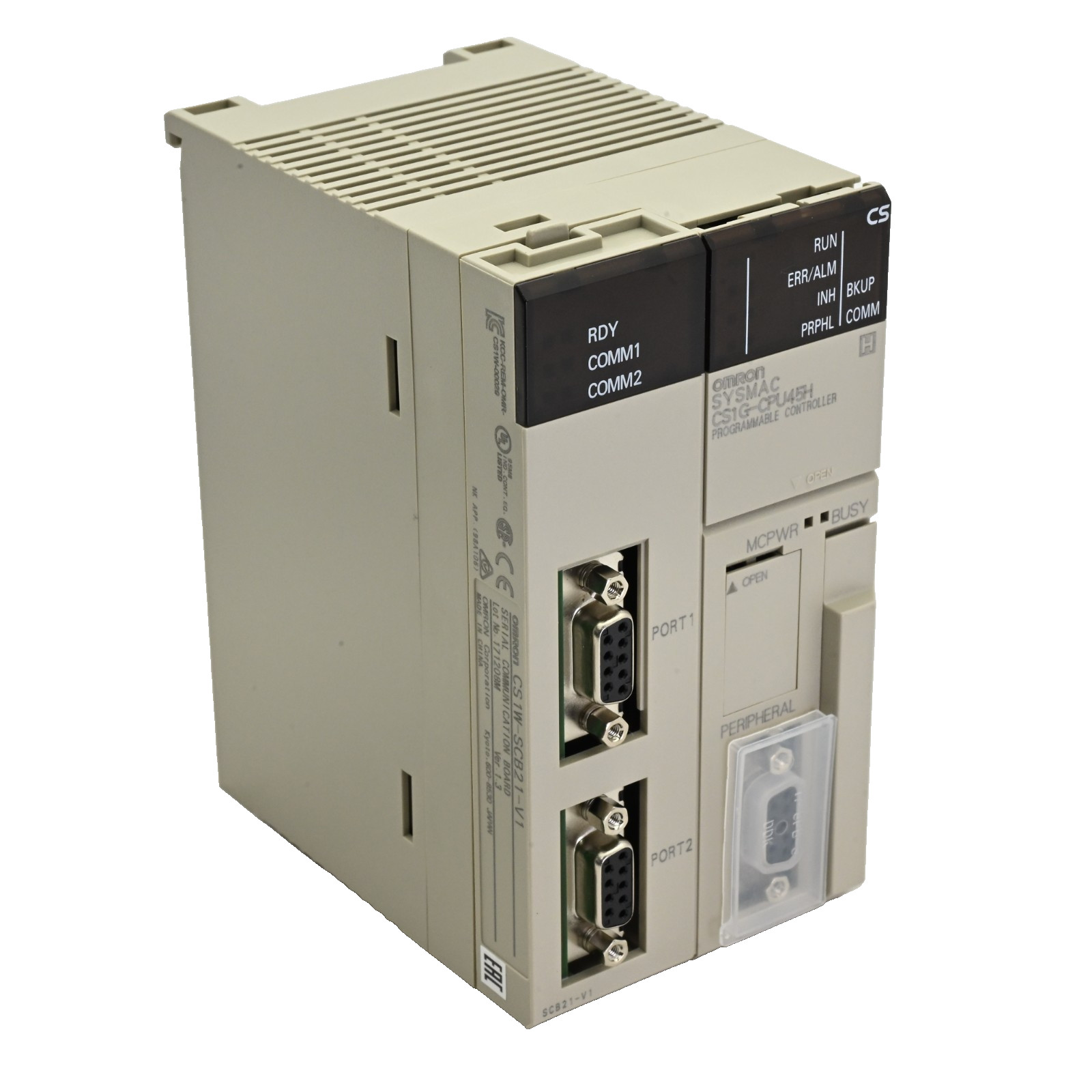 Omron CS1G-CPU45H CPU Unit w/ CS1W-SCB21-V1 Serial Communication Board