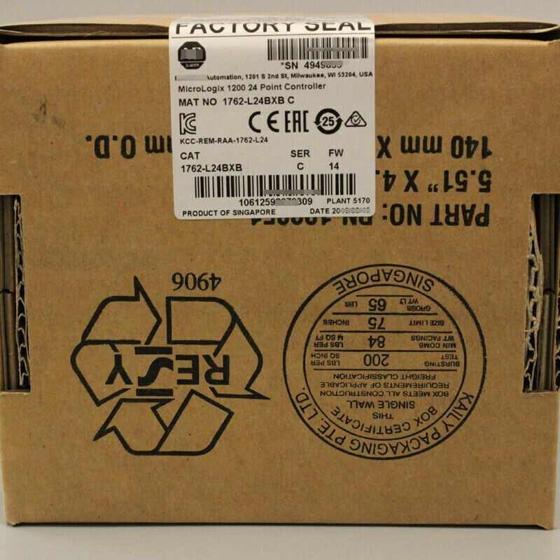 New Allen-Bradley AB 1762-L24BXB SER C MicroLogix 1200 24 Point Controller